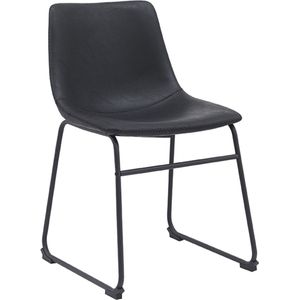 LABEL51 Eetkamerstoel Risto - Zwart - PU-Leder - Black Frame
