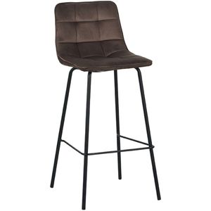 Label51 - Bistro Barkruk - Fluweel - Taupe - Set van 2