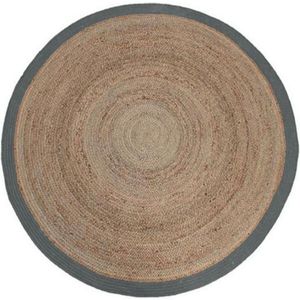 Label51 Jute vloerkleed rond 90cm grijs