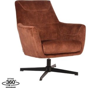 LABEL51 Toby Fauteuil - Bruin - Velours