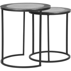 Label51 Pair salontafelset metaal 40cm ijzer verouderd