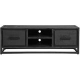 Tv-meubel Chili - Zwart - Mangohout - 120 cm