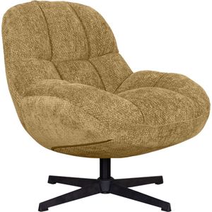 LABEL51 - Huxley - Fauteuil - Geel - Velvet - Draaibaar
