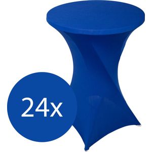 Statafelrok Blauw x 24 – ∅80-85 x 110 cm – Stretch 24 stuks – Tafelrok voor Statafel – Geschikt voor Horeca Evenementen | Sta Tafel Hoes | Staantafelhoes | Cocktailparty | Trouwerij