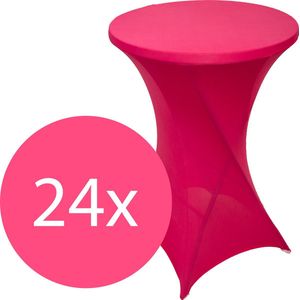 Statafelrok Roze x 24 – ∅80-85 x 110 cm – Statafelhoes Stretch 24 Stuks – Tafelhoezen voor Statafel Sta Tafel Hoes | Staantafelhoes - Geschikt voor Horeca Evenementen | Cocktailparty | Trouwerij