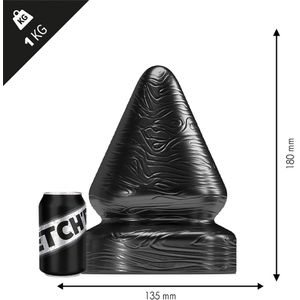 Stretch'r - Sirup - XXL Buttplug - Zwart Metallic - Maat M