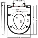 Wiesbaden Vesta Family toiletzitting softclose en quick release PP wit