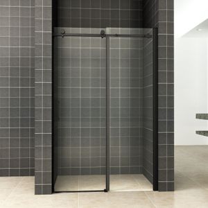 Sanifun Schuifbare Nisdeur 2-d. Mat-zwart 1200x2000 Chr.8mm NANO