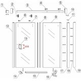 Schuifbare Nisdeur 2-d. Mat-zwart 1100x2000 Chr.8mm NANO