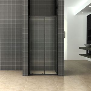 Sanifun Skyline Schuifbare Nisdeur 1100x2000 Mat-zwart 8mm NANO