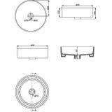 Waskom Wiesbaden Link Opzet Model Keramiek Rond 40cm Mat Wit