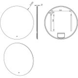 Wiesbaden Giro Badkamerspiegel Rond - 100cm -  LED Verlichting - Touch Schakelaar