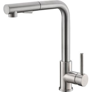 Wiesbaden 304 Reno Twenty keukenkraan met coldstart en uittrekbare handdouche RVS 24.3709