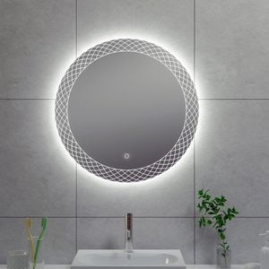 Badkamerspiegel wiesbaden deco rond met led verlichting 60 cm