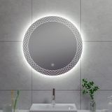 Badkamerspiegel wiesbaden deco rond met led verlichting condensvrij 100 cm