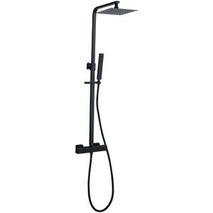 Sanifun Rombo-Eco Twenty douche-opbouwset + thermostaatkraan mat-zwart