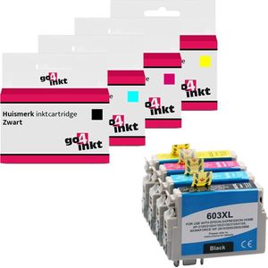 4st. Go4inkt compatible met Epson 603XL bk/c/m/y multipack inktcartridges zwart, cyaan, magenta, yellow - Expression Home XP-2100 XP-2105 XP-3100 XP-3105 XP-4100 XP-4105 Workforce WF-2810DWF WF-2840DWF WF-2820DWF WF-2830DWF WF-2845DWF WF-2870DWF