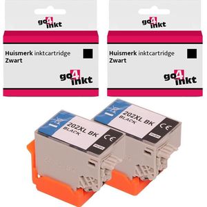 Go4inkt compatible met Epson 202XL twin pack inkt cartridges zwart bk - 2 stuks - Expression Premium XP-6000 XP-6005 XP-6100 XP-6105