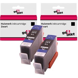 Go4inkt compatible met HP 364(XL) twin pack inkt cartridges zwart bk - 2 stuks