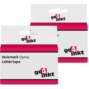 2x Go4inkt compatible met Dymo D1: 40917 9mm Zwart-Rood lettertape cassette