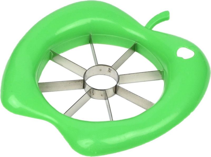 Benson Appelsnijder - 8 Partjes - Klokhuisverwijderaar - RVS en PP - Groen - 14 x 15 cm