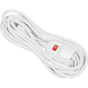 Benson Verlengsnoer - 1-voudig - Randaarde - Schakelaar - 5 meter - Wit