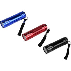 Hofftech Mini Zaklamp - Kleurenmix - Zwart/ Rood/ Blauw - Per Stuk