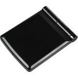 Benson Care LED Make-up spiegel/handspiegel/zakspiegel - zwart - 11,5 x 8,5 cm - dubbelzijdig