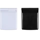 Benson Care LED Make-up spiegel/handspiegel/zakspiegel - zwart - 11,5 x 8,5 cm - dubbelzijdig
