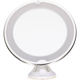 LED ring make-up spiegel met zuignap - wit - 20 x 22 cm - 5x zoom