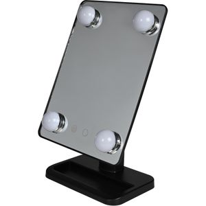 Benson Care LED Make-up spiegel - zwart - 30 x 18 cm - Hollywood style