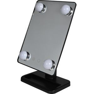 Benson Care LED Make-up spiegel - zwart - 30 x 18 cm - Hollywood style