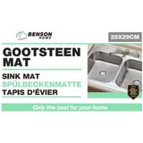 Benson Ronde gootsteenmat - PVC - Beschermend - Grijs - Ø 28 cm