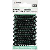 Benson Care Telefoonkabel haar elastiekjes - 8x - zwart - zonder metaal - D5 cm