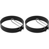 Benson Kookring set - Staal en PTFE - Ø10 cm - 2 stuks - Opvouwbare handgreep