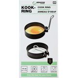 Benson Kookring set - Staal en PTFE - Ø10 cm - 2 stuks - Opvouwbare handgreep