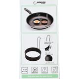 Benson Kookring set - Staal en PTFE - Ø10 cm - 2 stuks - Opvouwbare handgreep