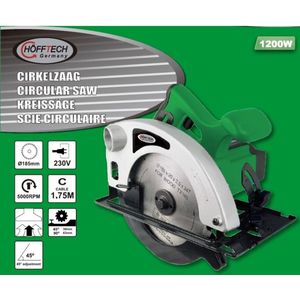 Hofftech Handcirkelzaag - 1200 Watt - Ø 185 mm Zaagblad - 220 Volt