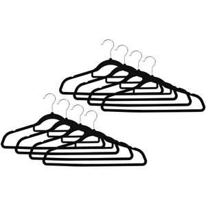 Benson - Kledinghangers - Zwart - Velours - 10 Stuks
