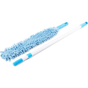 Plumeau/duster microvezel - uitschuifbaar - flexibel - blauw - 54-160 cm