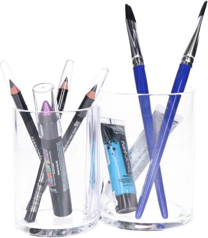 Benson Organizer Make-up - Kwastenhouder - Transparant - 15 x 8.4 x 10.8 cm