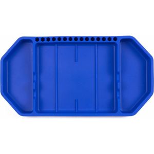 Benson Flexibele siliconen gereedschapsbak - gripvast - blauw - 28 x 15 x 3 cm