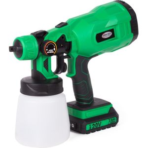 Hofftech Verfspuit op accu - 20V - 2000mAh - 800 ml tank - Inclusief accessoires