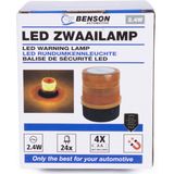 Benson - LED Zwaailicht - Oranje - Polystyreen Lens - ABS Behuizing