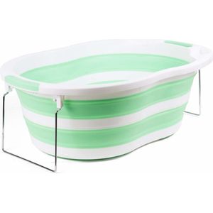 Babify Lagoon Opvouwbaar Babybadje met Kussen, compact opvouwbaar, antislip, 0 maanden tot 3 jaar, inclusief kussen, Groen