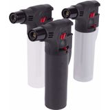 Benson - Stormaansteker - Regelbare Vlam - Zwart/Wit/Grijs - 12 Stuks