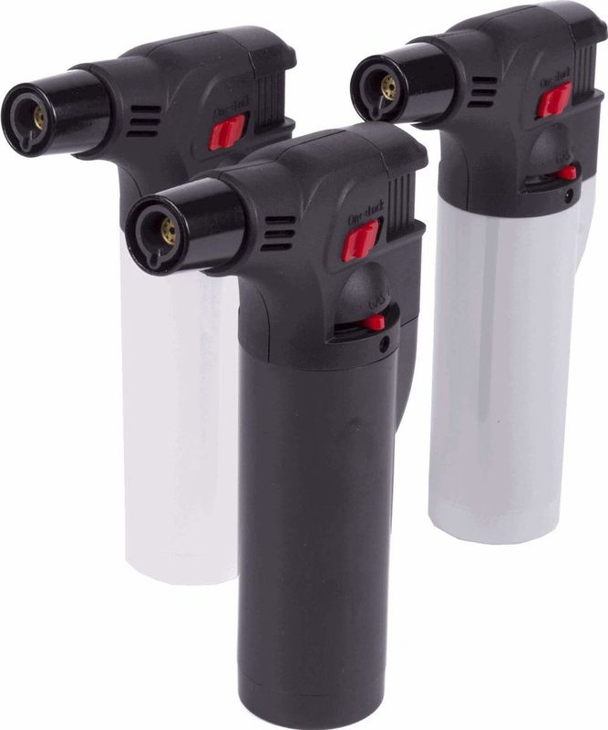 Benson - Stormaansteker - Regelbare Vlam - Zwart/Wit/Grijs - 12 Stuks