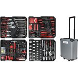 Hofftech Gereedschapstrolley op wielen - Aluminium - 186-delig - Compact en mobiel