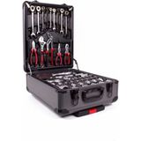 Hofftech Gereedschapstrolley op wielen - Aluminium - 186-delig - Compact en mobiel