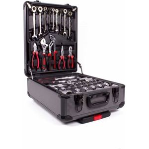 Hofftech Gereedschapstrolley op wielen - Aluminium - 186-delig - Compact en mobiel